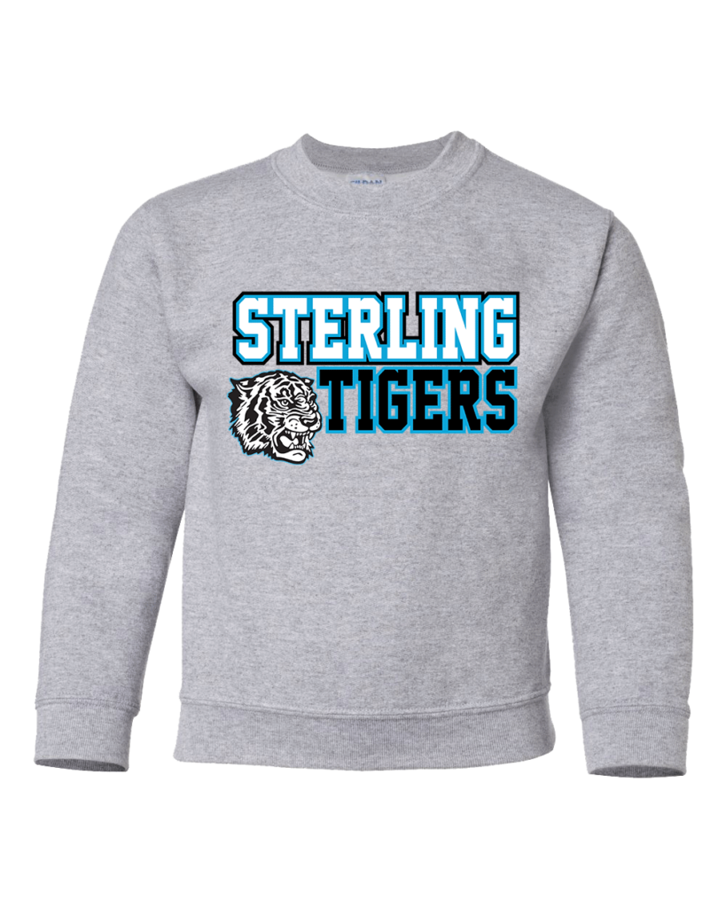 Sterling Tigers Gray Gildan Youth Sweatshirt