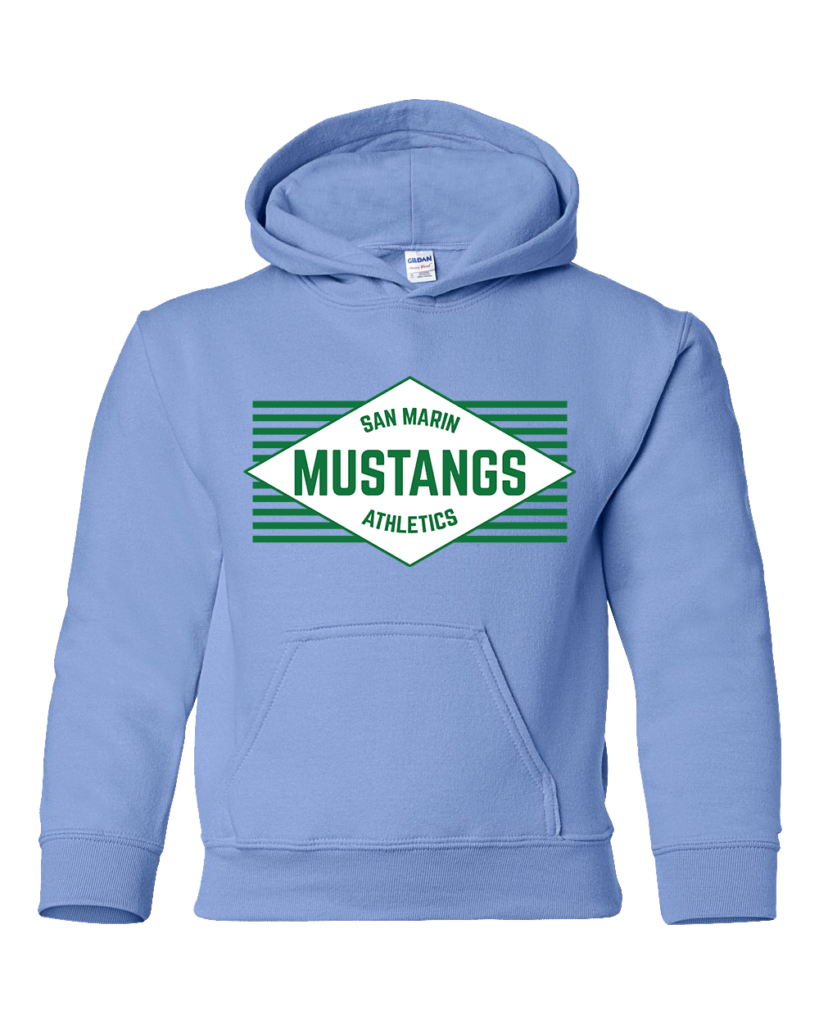 Powder Blue Mustangs Gildan Youth Hoodies