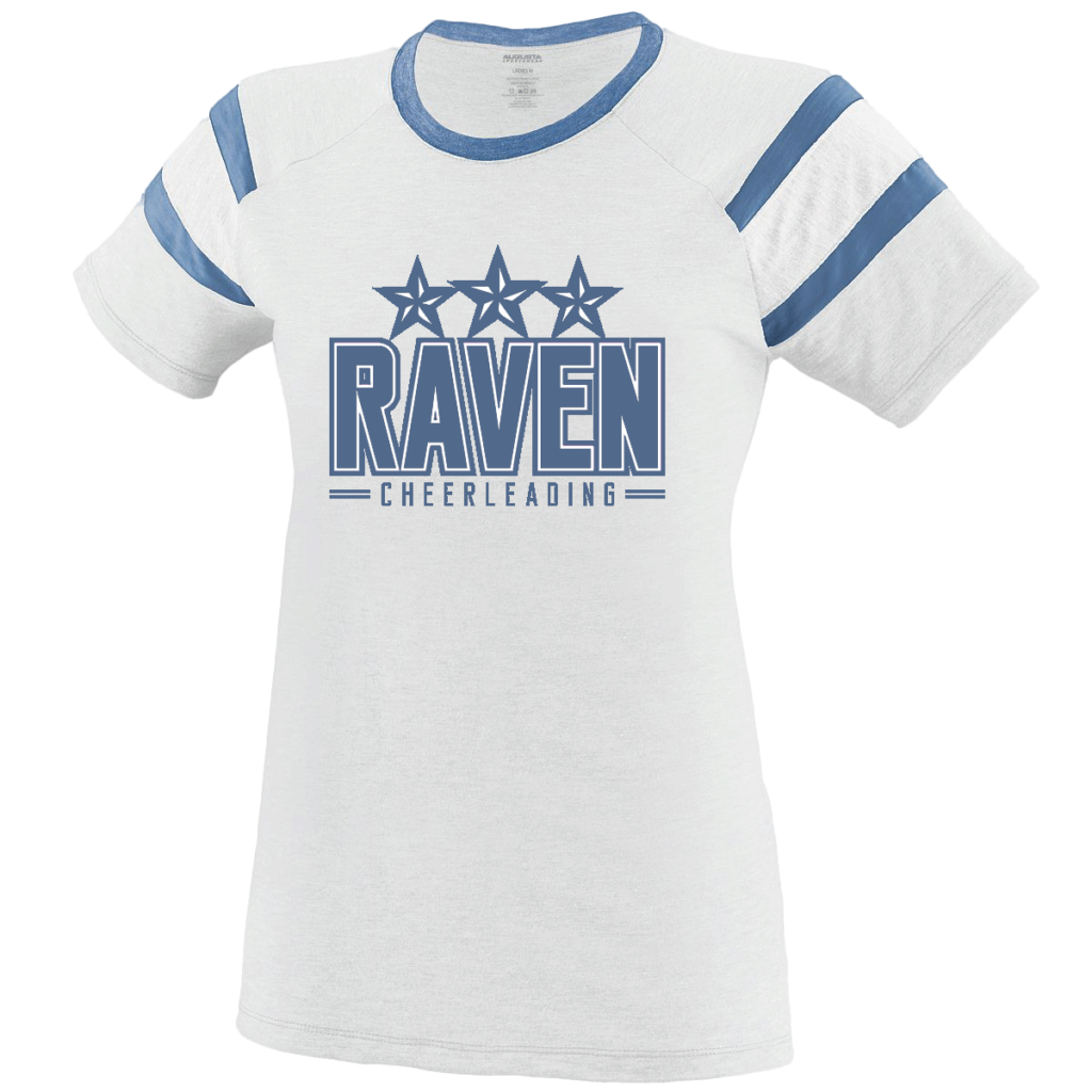 Augusta Cheer T-Shirts Royal White Ravens Cheerleading