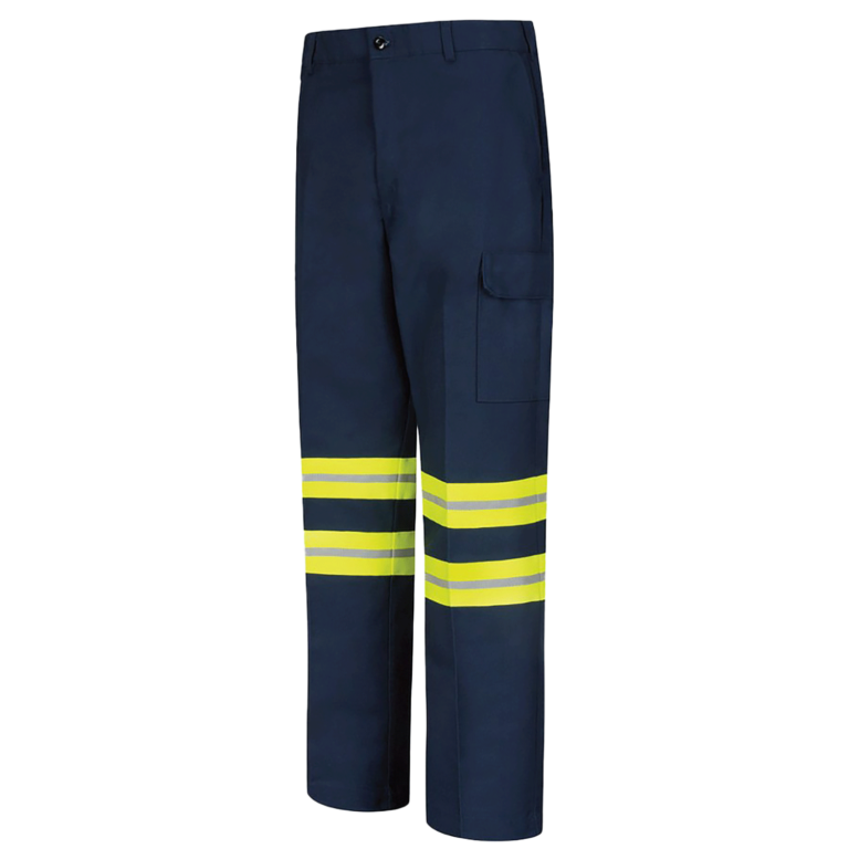 Hi Vis Navy Pants with Yellow Reflective Stripes