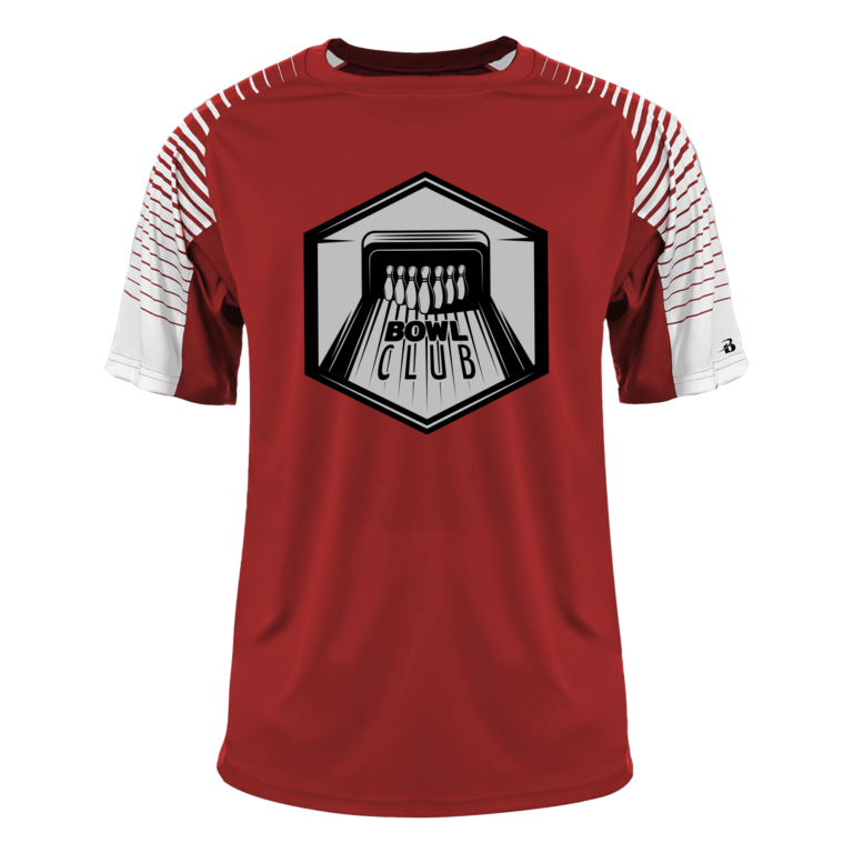 Red and White T-Shirt with Bowling Logo