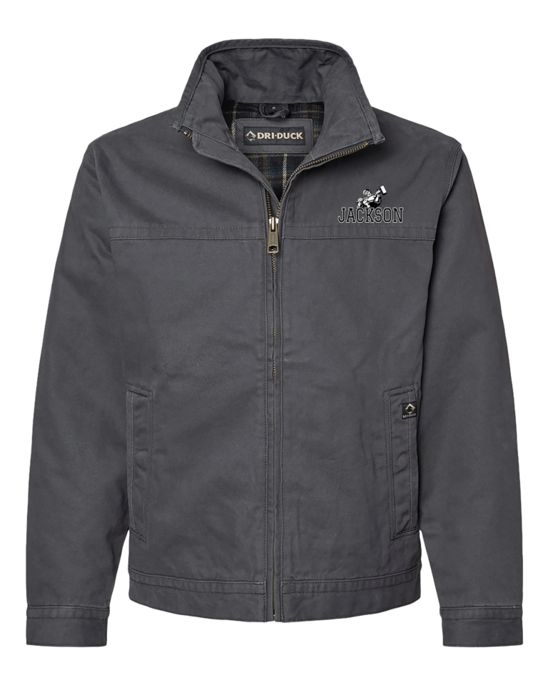 Gray zip up jacket Dri Duck