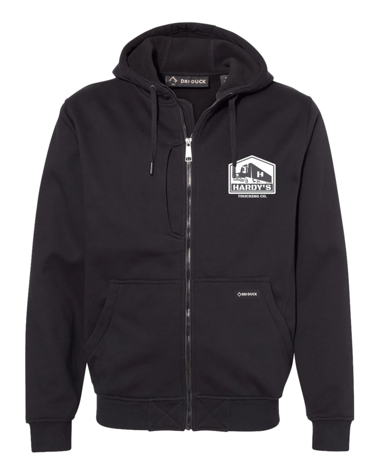 Hooded black zip up sweatshirt