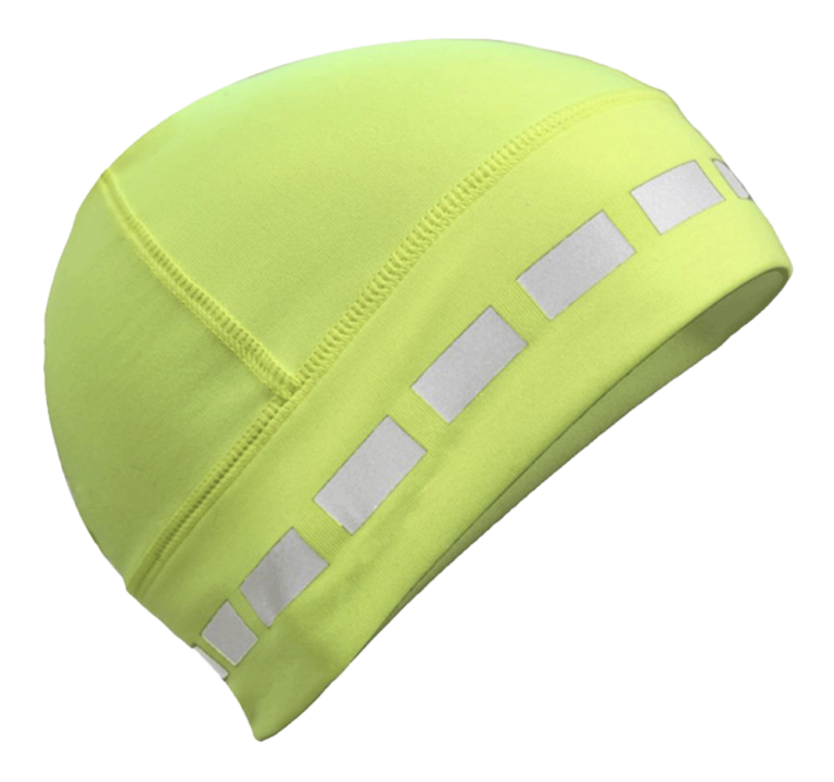 Kishigo Hi Vis Hat yellow beanie with reflective strip around the edge