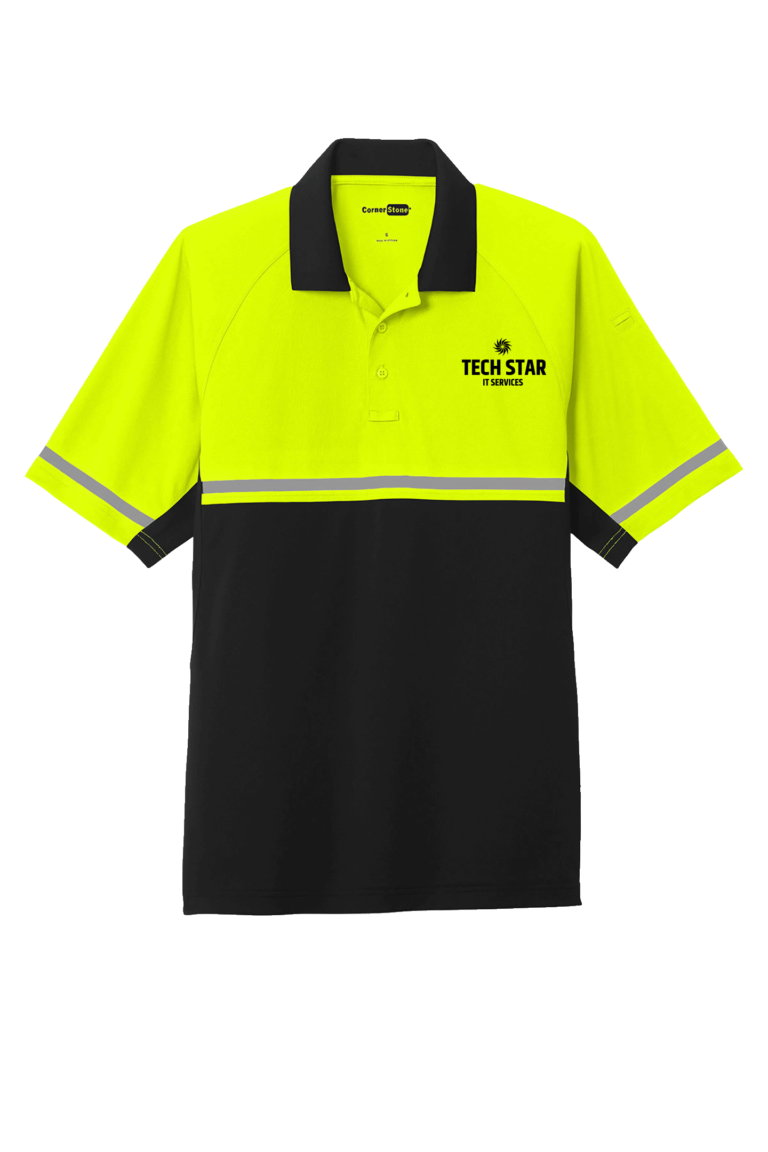 High Vis Workwear Yellow and Black Polo