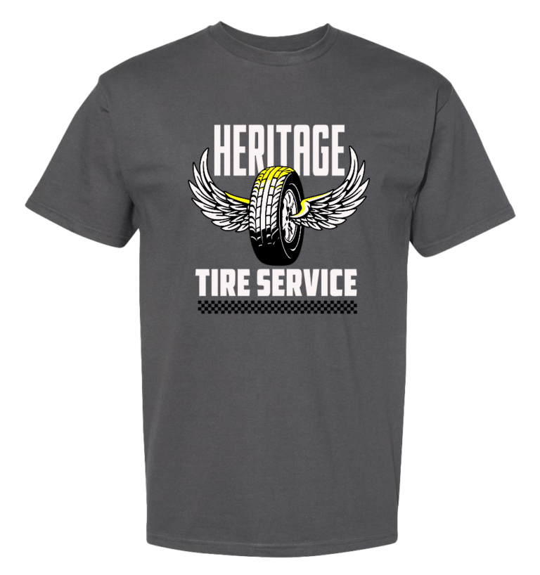 Gray short sleeve t-shirt made in the USA