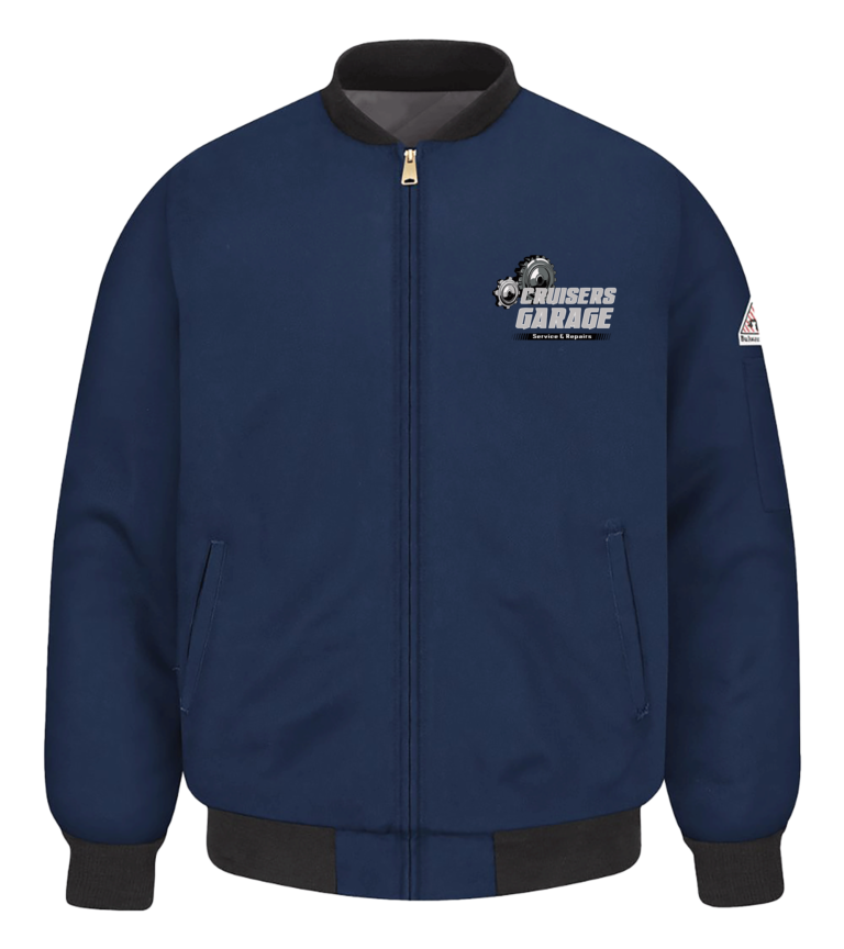 Navy zip up jacket from Bulwark
