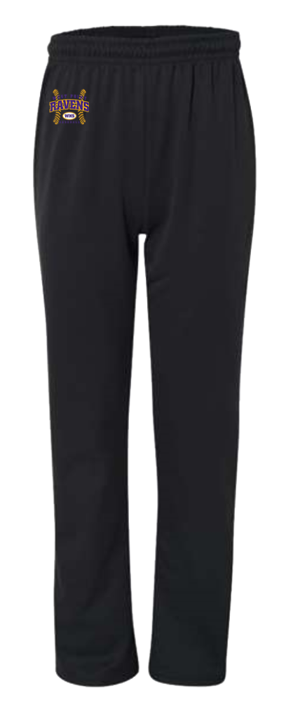 Black JERZEES - Dri-Power® Sport Fleece Pants baseball logo