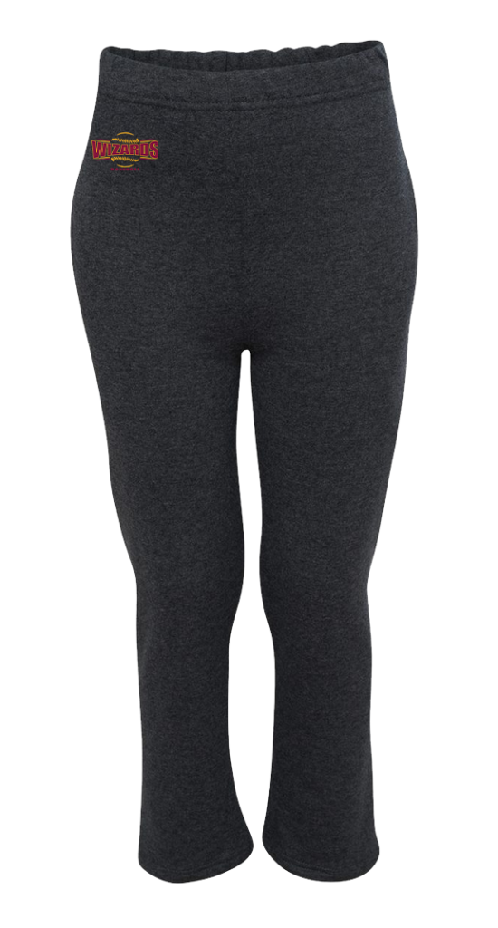 Black Nublend® Youth 50/50 Open Bottom Sweatpants with baseball logo