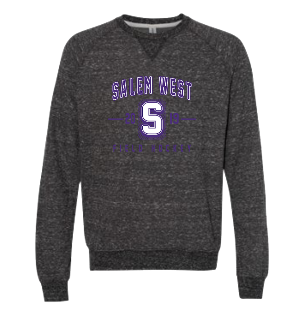 Dark gray heather JERZEES - Snow Heather French Terry Crewneck Sweatshirt - 91MR