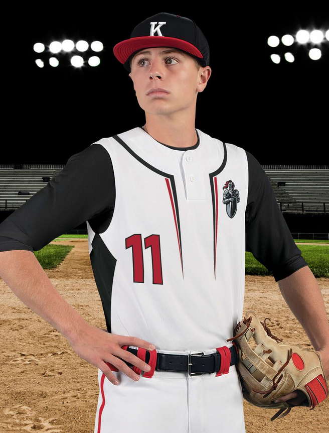 Young man wearing knights august sublimated uniform