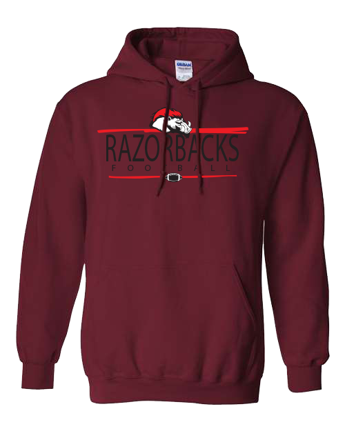 CUSTOM GILDAN Football HOODIES - 18500 Garnet