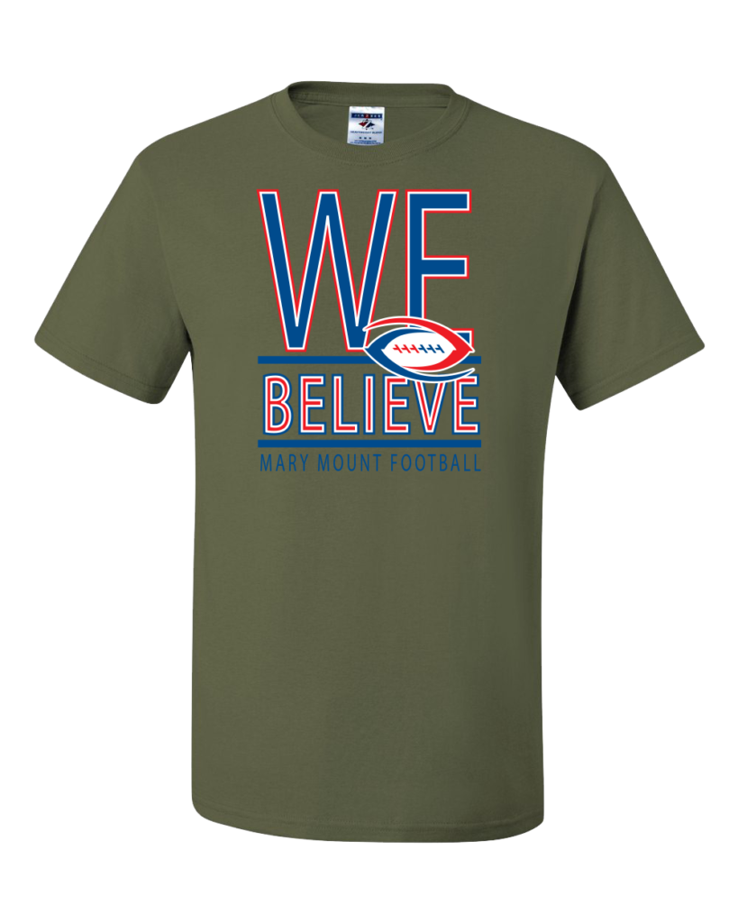 CUSTOM JERZEES T-SHIRT - 29MR We Believe Football Logo