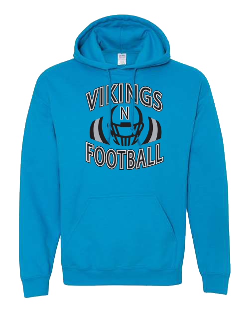 CUSTOM GILDAN Football HOODIES - 18500 Sapphire Vikings Football